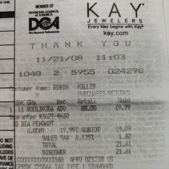 Diamond & Silver Pendant - Picture 3 of 3